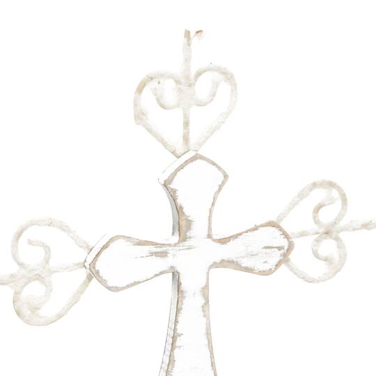 Brown Wood Contemporary Cross Sculpture Set